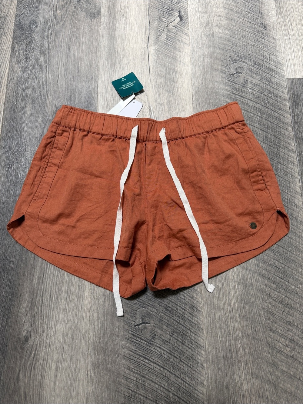 Roxy Women's Orange Drawstring Casual Shorts - Picture 2 of 9
